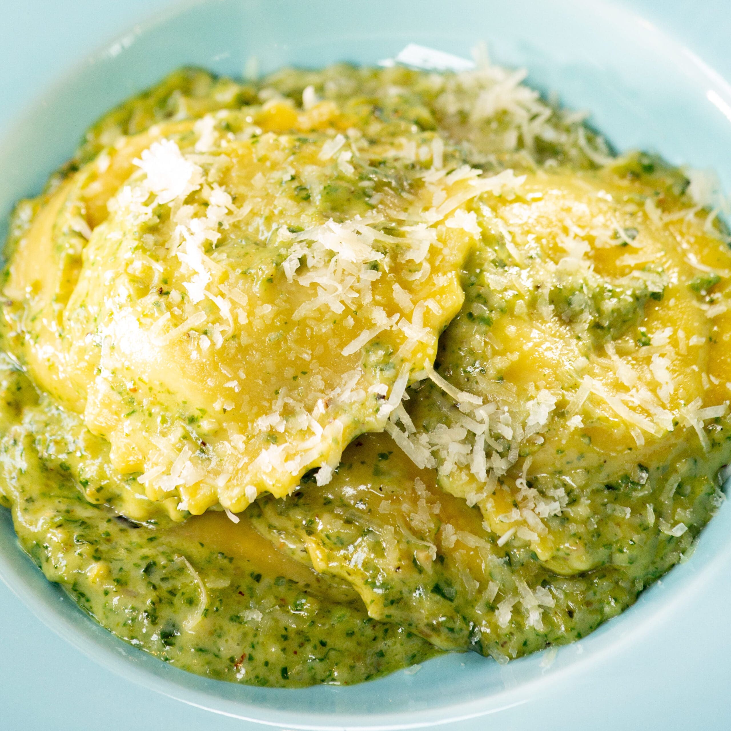 Wild Mushroom Pesto Ravioli Alla Genovese